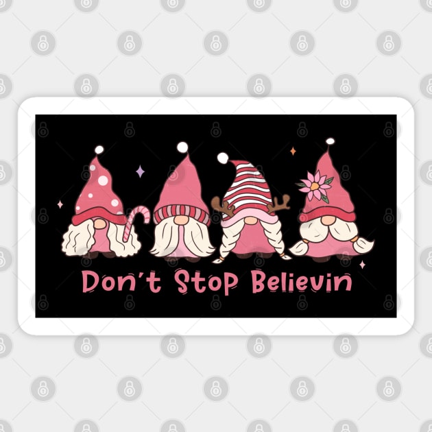 Don't Stop Believin Pink Christmas Magnet by MZeeDesigns